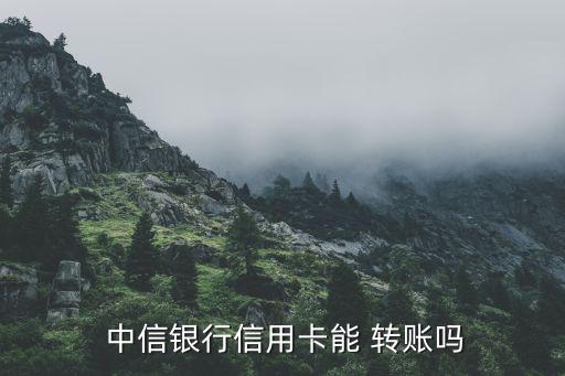  中信銀行信用卡能 轉賬嗎