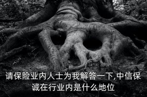 請保險(xiǎn)業(yè)內(nèi)人士為我解答一下,中信保誠在行業(yè)內(nèi)是什么地位