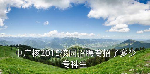  中廣核2015校園招聘專招了多少?？粕? class=