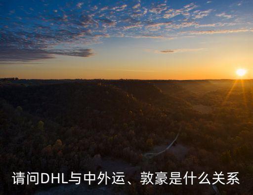 請問DHL與中外運、敦豪是什么關(guān)系