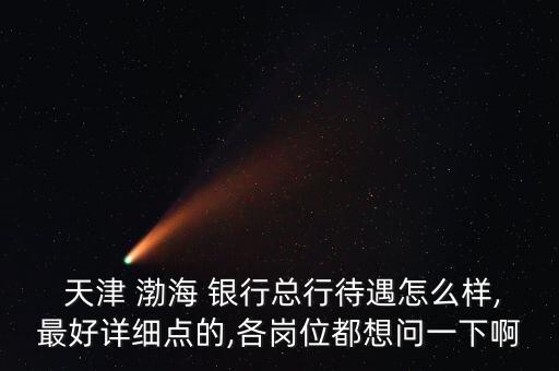  天津 渤海 銀行總行待遇怎么樣,最好詳細(xì)點(diǎn)的,各崗位都想問一下啊