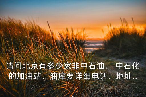 請問北京有多少家非中石油、 中石化的加油站、油庫要詳細電話、地址...