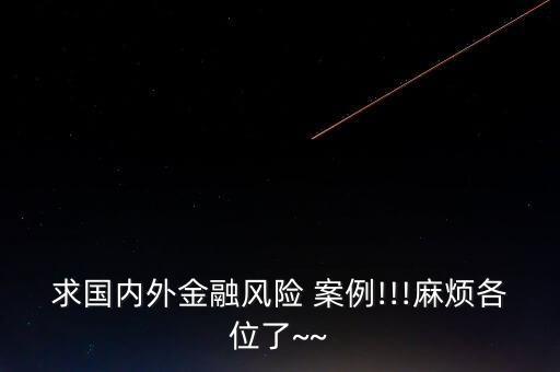 求國內(nèi)外金融風(fēng)險 案例!!!麻煩各位了~~
