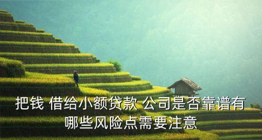 把錢(qián) 借給小額貸款 公司是否靠譜有哪些風(fēng)險(xiǎn)點(diǎn)需要注意