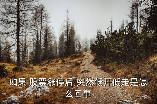 如果 股票漲停后,突然低開(kāi)低走是怎么回事