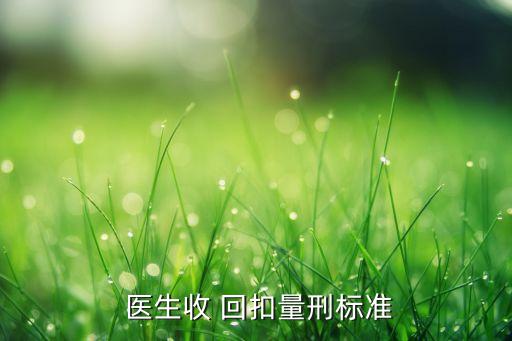  醫(yī)生收 回扣量刑標準