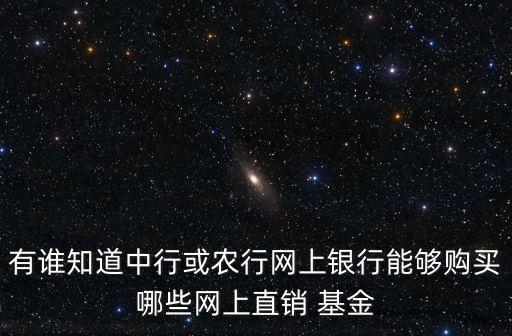 有誰知道中行或農行網上銀行能夠購買哪些網上直銷 基金