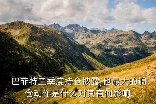  巴菲特三季度持倉披露,他最大的調倉動作是什么對其有何影響