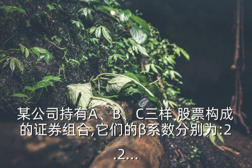 某公司持有A、B、C三樣 股票構(gòu)成的證券組合,它們的β系數(shù)分別為:2.2...