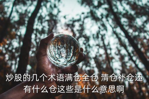 炒股的幾個術語滿倉全倉 清倉補倉還有什么倉這些是什么意思啊