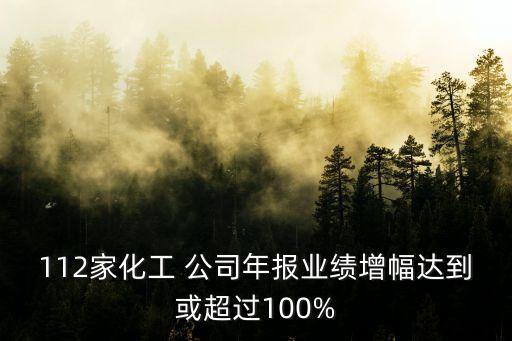112家化工 公司年報(bào)業(yè)績增幅達(dá)到或超過100%