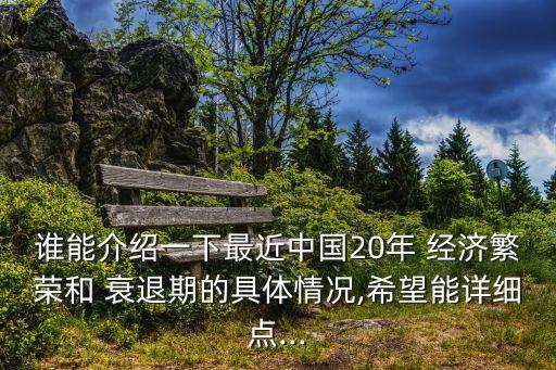 誰能介紹一下最近中國20年 經(jīng)濟繁榮和 衰退期的具體情況,希望能詳細點...
