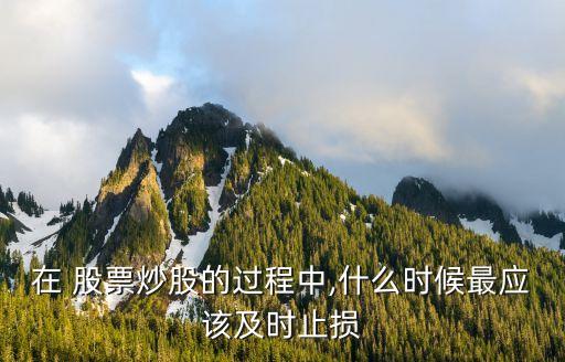 在 股票炒股的過程中,什么時(shí)候最應(yīng)該及時(shí)止損