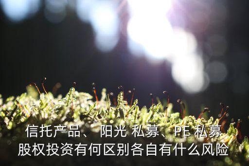 信托產(chǎn)品、 陽光 私募、PE 私募股權(quán)投資有何區(qū)別各自有什么風(fēng)險