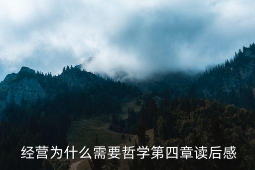  經(jīng)營為什么需要哲學第四章讀后感