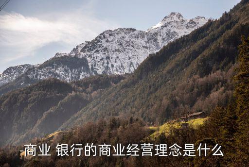 商業(yè) 銀行的商業(yè)經(jīng)營(yíng)理念是什么