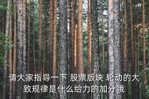 請大家指導(dǎo)一下 股票版塊 輪動(dòng)的大致規(guī)律是什么給力的加分哦