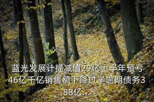  藍光發(fā)展計提減值29億上半年預虧46億千億銷售額下降過半逾期債務(wù)388億...