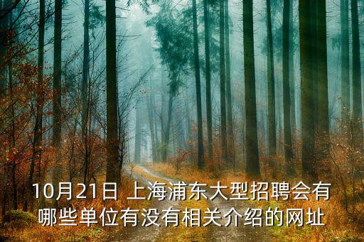 10月21日 上海浦東大型招聘會(huì)有哪些單位有沒(méi)有相關(guān)介紹的網(wǎng)址