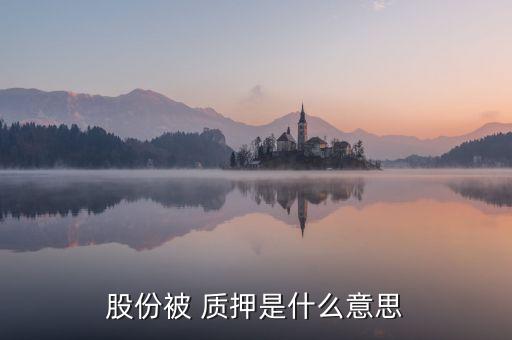 股份被 質押是什么意思