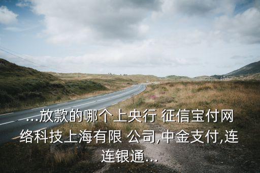...放款的哪個上央行 征信寶付網(wǎng)絡科技上海有限 公司,中金支付,連連銀通...