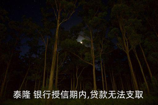 泰隆 銀行授信期內(nèi),貸款無(wú)法支取