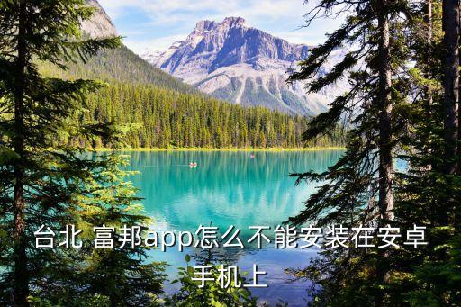 臺北 富邦app怎么不能安裝在安卓手機上