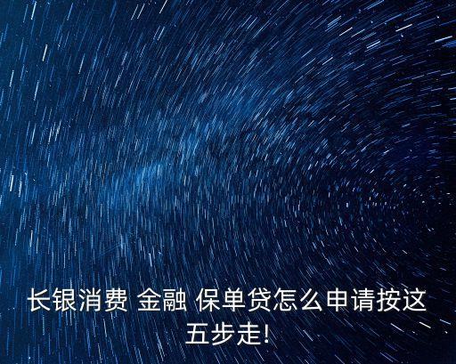 長銀消費(fèi) 金融 保單貸怎么申請按這五步走!