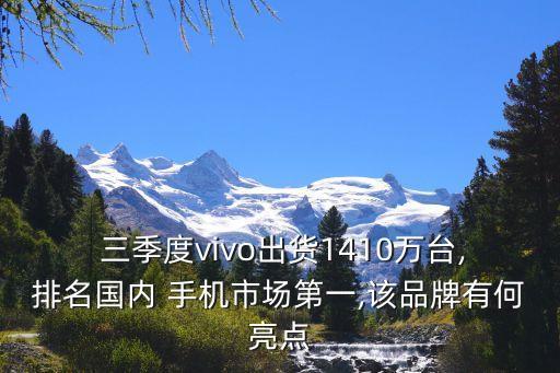  三季度vivo出貨1410萬臺,排名國內 手機市場第一,該品牌有何亮點