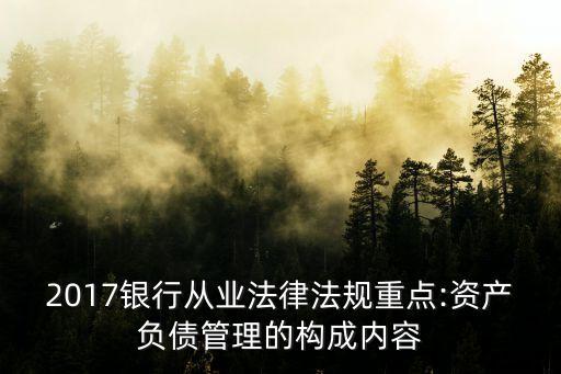 2017銀行從業(yè)法律法規(guī)重點:資產(chǎn)負債管理的構(gòu)成內(nèi)容