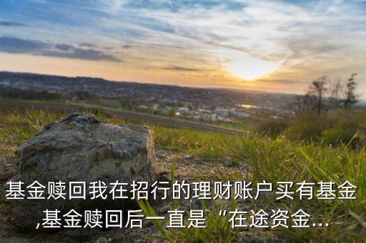 基金贖回我在招行的理財(cái)賬戶(hù)買(mǎi)有基金,基金贖回后一直是“在途資金...