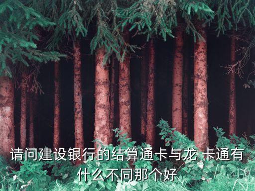 請問建設銀行的結算通卡與龍 卡通有什么不同那個好