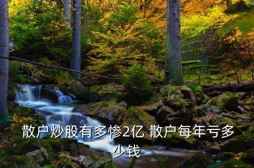  散戶(hù)炒股有多慘2億 散戶(hù)每年虧多少錢(qián)