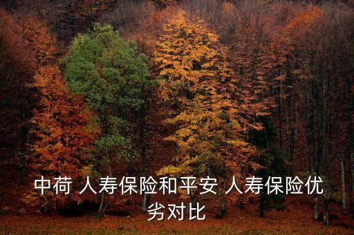  中荷 人壽保險和平安 人壽保險優(yōu)劣對比