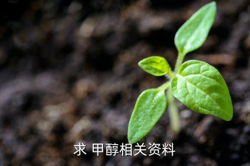 求 甲醇相關資料