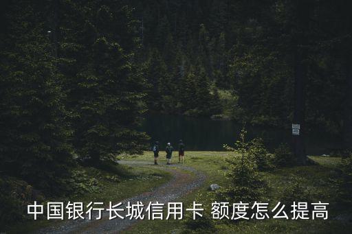  中國(guó)銀行長(zhǎng)城信用卡 額度怎么提高