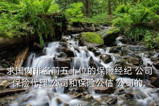 求國內(nèi)排名前五十位的保險經(jīng)紀 公司保險代理 公司和保險公估 公司的...