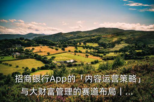  招商銀行App的「內(nèi)容運(yùn)營(yíng)策略」與大財(cái)富管理的賽道布局丨...