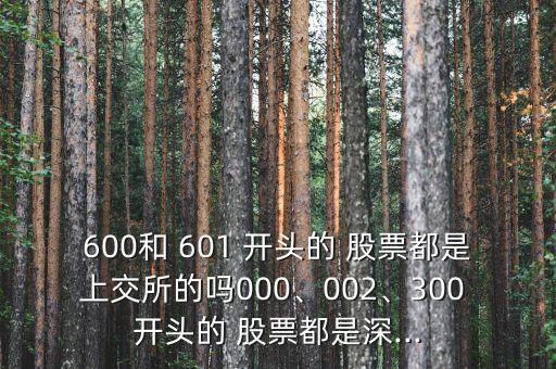 600和 601 開頭的 股票都是上交所的嗎000、002、300 開頭的 股票都是深...
