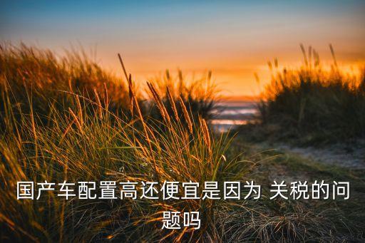 國產(chǎn)車配置高還便宜是因?yàn)?關(guān)稅的問題嗎