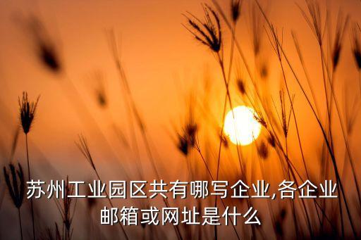  蘇州工業(yè)園區(qū)共有哪寫企業(yè),各企業(yè)郵箱或網址是什么