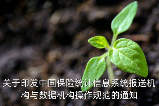 關于印發(fā)中國保險統(tǒng)計信息系統(tǒng)報送機構與數據機構操作規(guī)范的通知