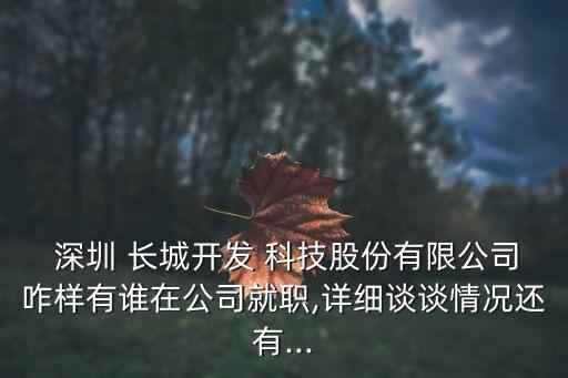  深圳 長城開發(fā) 科技股份有限公司咋樣有誰在公司就職,詳細談?wù)勄闆r還有...