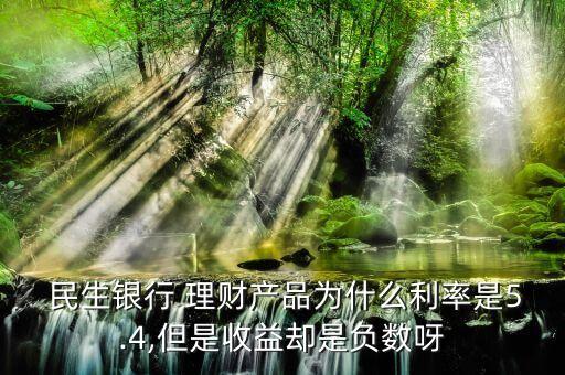  民生銀行 理財產(chǎn)品為什么利率是5.4,但是收益卻是負數(shù)呀