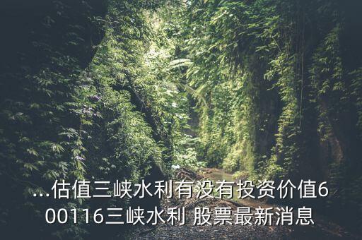 ...估值三峽水利有沒(méi)有投資價(jià)值600116三峽水利 股票最新消息