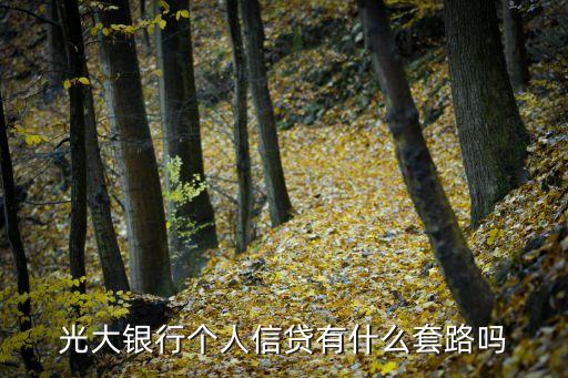 光大銀行個人信貸有什么套路嗎