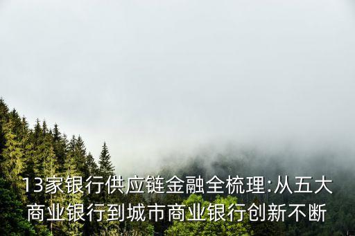 13家銀行供應鏈金融全梳理:從五大商業(yè)銀行到城市商業(yè)銀行創(chuàng)新不斷