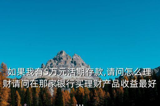 如果我有5萬(wàn)元活期存款,請(qǐng)問(wèn)怎么理財(cái)請(qǐng)問(wèn)在那家銀行買(mǎi)理財(cái)產(chǎn)品收益最好...