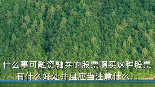 什么事可融資融券的股票啊買這種股票有什么好處并且應(yīng)當注意什么...