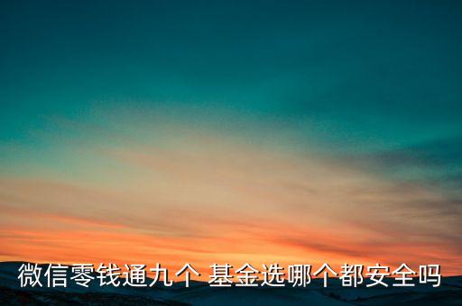微信零錢(qián)通九個(gè) 基金選哪個(gè)都安全嗎